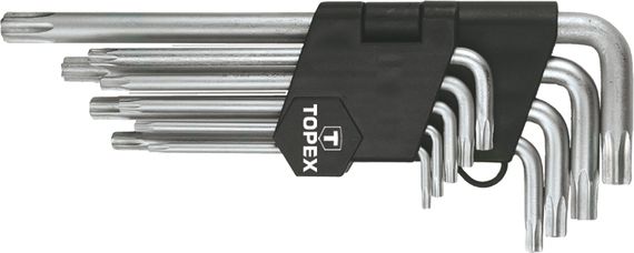 Ключи шестигранные TOPEX Torx T10-T50, удлинённые, набор 9 шт. (35D961)