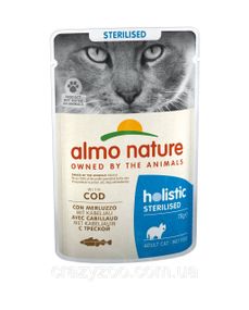 Вологий корм для стерилізованих котів Almo Nature Holistic Functional Cat Sterilised Cod з тріскою 70 г