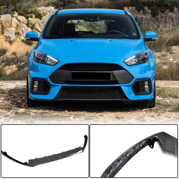 Накладка на передній бампер Lip (для RS 2015-2017, Карбон) для Ford Focus III рр