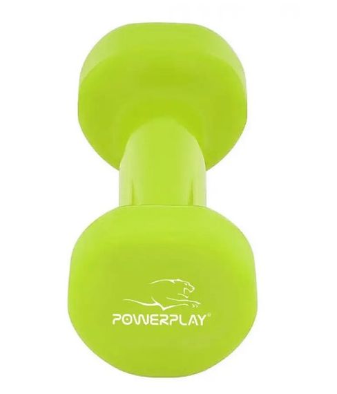 Гантель вінілова PowerPlay 4125 Achilles 3 кг Зелена 1 шт (PP_4125_3kg) | Зображення 1