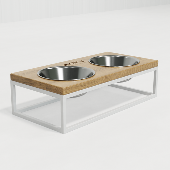 Миски на подставке для средних собак и больших котов Hollky Base M (2 × 0,95 л) BM-422110-WHNT | Зображення 5