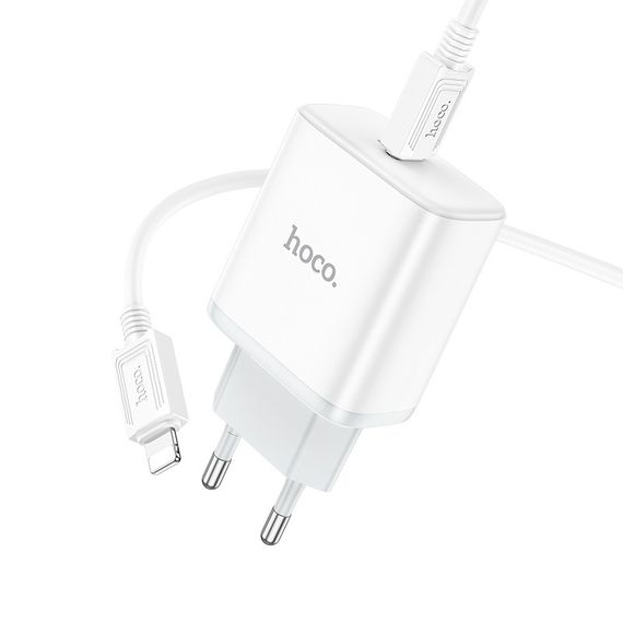 Набір СЗУ 110-240V HOCO C104A + кабель Lighting, 1xUSB-C, PD20W, кабель 1м | Зображення 4