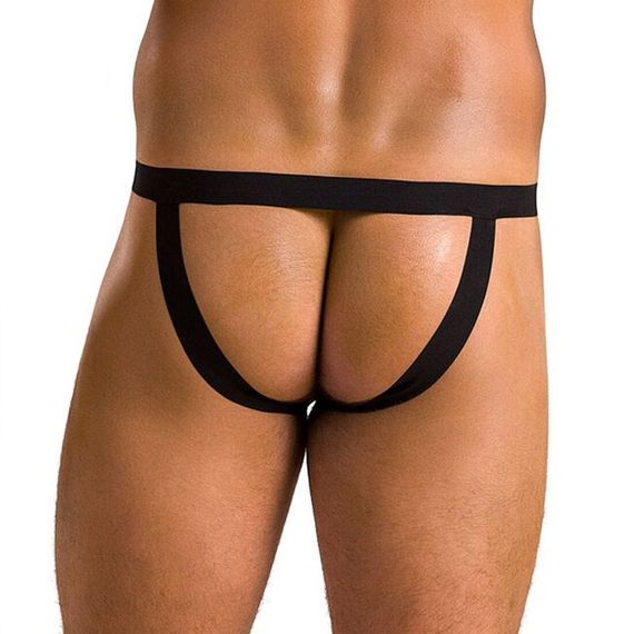 Чоловічі сліпи на шнурівці Passion 044 SLIP BEN L/XL Black, екошкіра, люверси | Зображення 1