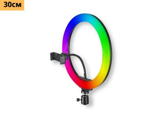 Кільцева LED лампа для зйомки з тримачем телефону XPRO 3D-30RGB USB 30cm (40922-3D-30RGB)