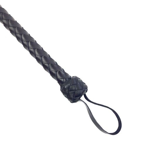 Плеть гибкая Снейк, натуральная кожа, цвет черный, длина - 80 см | Зображення 4