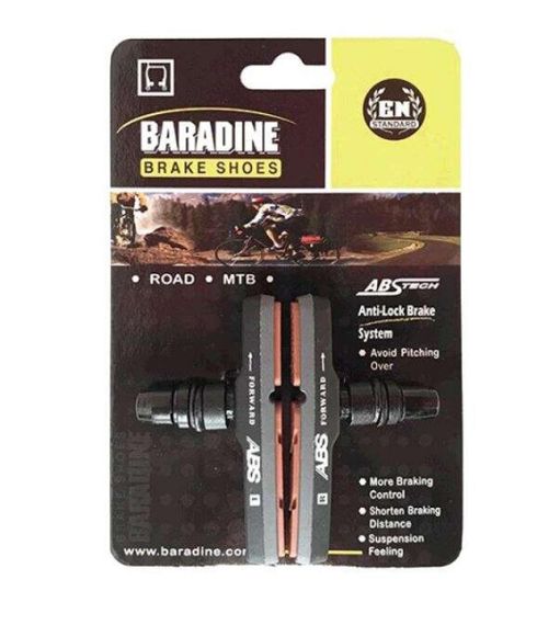 Колодки тормозные велосипедные   (ободные, V-brake)   (ABS-02V)   (BARADINE)   KL