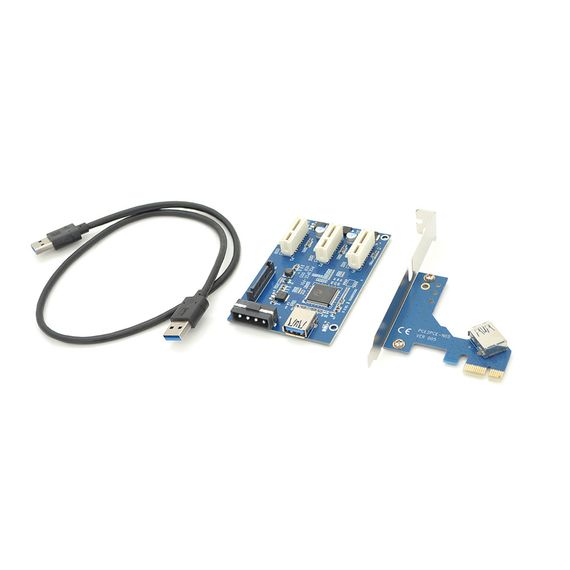 Cпліттер-розгалужувач-хаб PCI-e x 1 на 3 порту х 1, BOX | Зображення 1