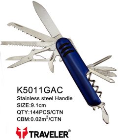 Складаний туристичний ніж Traveler 12в1, 9.1см (144шт/ящ) №5011GAC blue