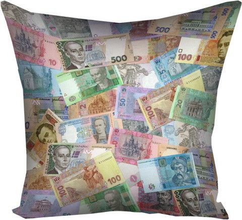 Подушка габардинова з принтом Гроші 40x40 (4P_UP002)