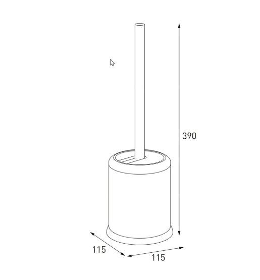 Йоржик для унітазу Mixxus Topper-TB0201 Black, підлоговий, чорний (MI7095) | Зображення 1