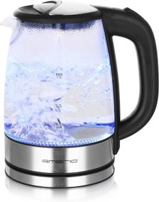 Электрочайник стеклянный 1,7 л 2200 Вт с синей LED-подсветкой автоматическим выключением боросиликатное стекло