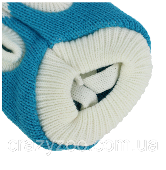 Светр для собак та котів EcoToys Heart M біло-блакитний A: 25 см B: 32 см C: 20 см 6897 | Зображення 2