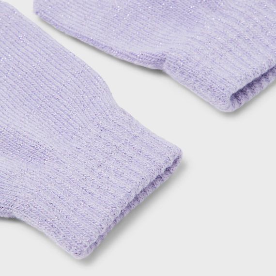 Дитячі демісезонні в'язані рукавиці для дівчаток Name It One size 2-6р Лавандові (25091738) | Зображення 2