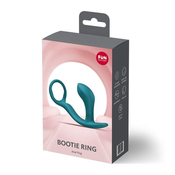Анальна пробка з ерекційним кільцем Fun Factory BOOTIE RING Bottle Green | Зображення 6