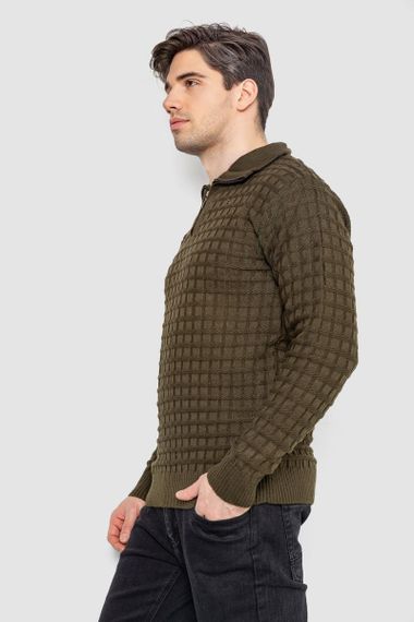 Светр чоловічий однотонний, колір хакі, 161R920 | Зображення 2