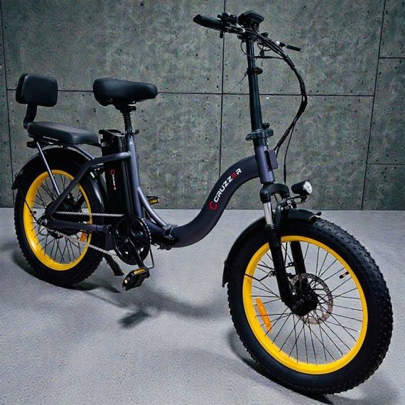 Електровелосипед CRUZZER Chicago 48V 800W 13Ah складаний Fat Bike 20" до 40 км/год чорний | Зображення 1