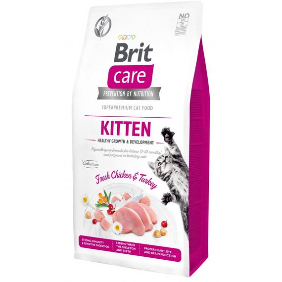 Корм сухий Brit Care Cat Grain Free Kitten Healthy Growth and Development для кошенят для здорового зростання та розвитку 7