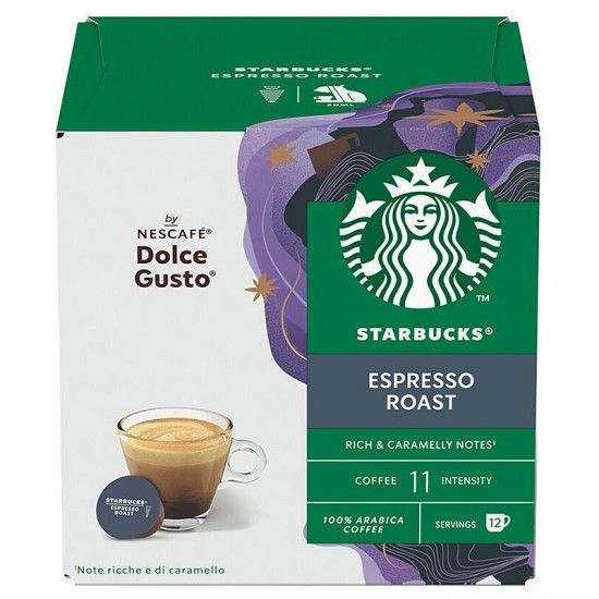 Кава в капсулах Starbucks Dolce Gusto Espresso Roast 12 шт Старбакс Еспресо Роаст | Зображення 1