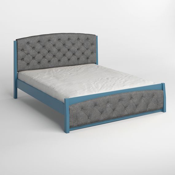 Двоспальне дерев'яне ліжко Mebigrand Мехіко Сіро-синій (S7010R90B)/Аляска 93 (Сірий) 180х190 см (MBG-12283) | Зображення 1