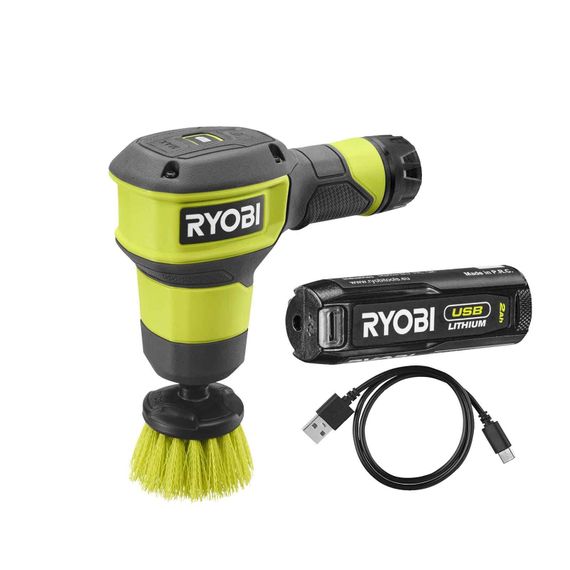 Щетка аккумуляторная Ryobi USB Lithium RSCR4-120G 4В 2А·ч диск 5см 200/300об·мин IPX7 0.49кг 5133006183 | Зображення 3
