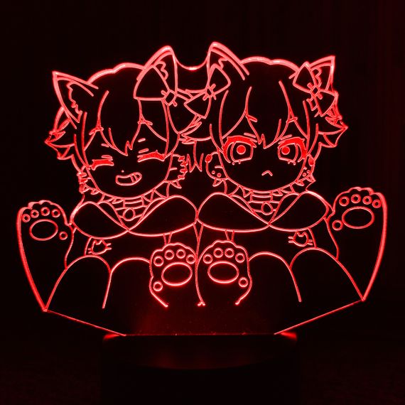 Акриловый светильник-ночник Рэм и Рам 2 красный tty-n001355