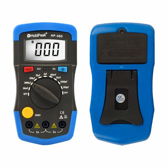 Мультиметр HoldPeak HP-36D тестер емкости цифровой (2000 отсчетов 0,1пФ-20мФ) | Зображення 2