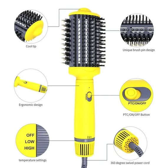 Фен-стайлер VGR V-497 Yellow Professional з іонізацією для укладки та завивки волосся (45702-V-497 YELLOW_530) | Зображення 4