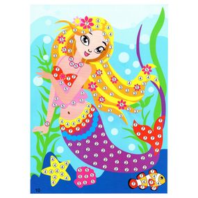 Детская мозаика по номерам "Русалочка" 13-126-4 разноцветные камушки