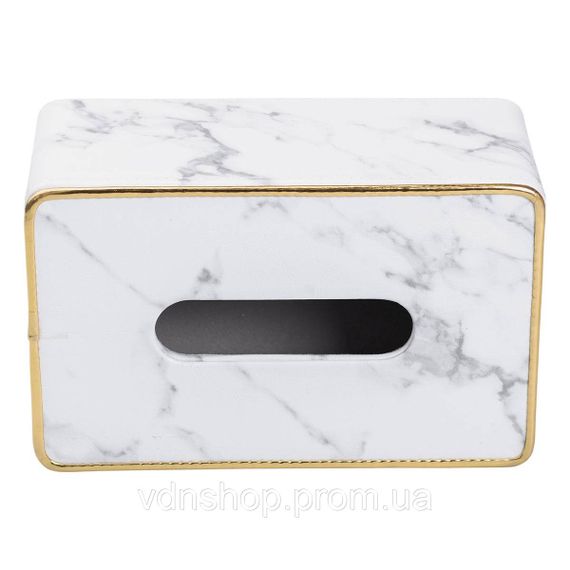 Серветниця з еко шкіри 21.5х13х9 см для кафе і ресторанів Білий мармур HP-3-202 | Зображення 3