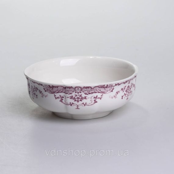 Столовый набор посуды тарелок и чашек 32 предмета на 6 персон "Бордовый Меандр" фарфоровый YY78-3A | Зображення 1