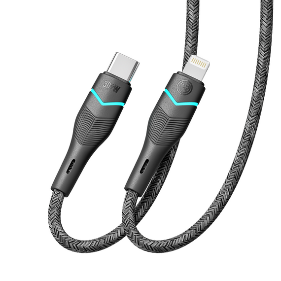 USB Ridea RC-RL15 RGB Light Type-C to Lightning 30W 1.2m | Зображення 3