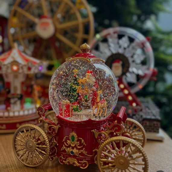 Снігова куля "Карета" з автопіддувом, LED та музикою (SH2501) | Зображення 2