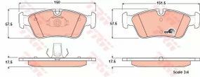 Колодки гальмівні дискові BMW 316i/316i Compact/316i Coupe/316i Touring/318d/318d Compact/318d Tour, TRW (GDB1