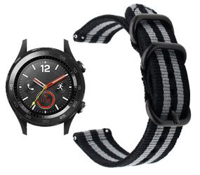 Нейлоновый ремешок Primo Traveller для часов Huawei Watch 2 - Black&Grey