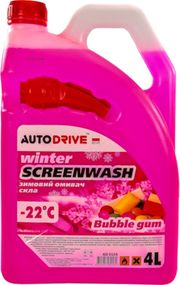 Омивач скла зимовий, Auto Drive Winter Screenwash _Bubble Gum_-22 °C, 4Л.(1шт.) AD0124