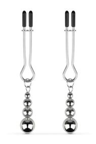 Затискачі для сосків Bedroom Fantasies: Nipple Clamps with Beaded Chain Сріблясті One Size