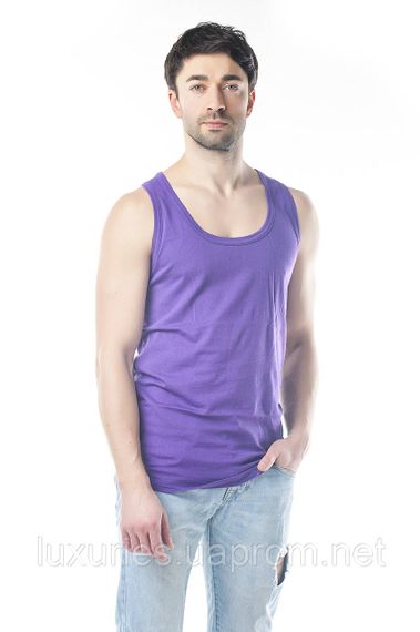Спортивна чоловіча майка зі 100% бавовни, Преміум'якість, різні кольори. XXL, Фіолетовий
