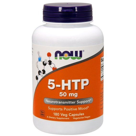 Тріптофан NOW Foods 5-HTP 50 mg 180 Veg Caps NOW-00101