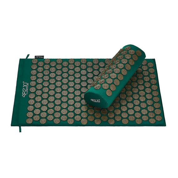 Килимок акупунктурний 4FIZJO Аплікатор Кузнєцова 72 x 42 см з валиком Navy Green/Gold 4FJ0286 (P-5907739313300) | Зображення 2