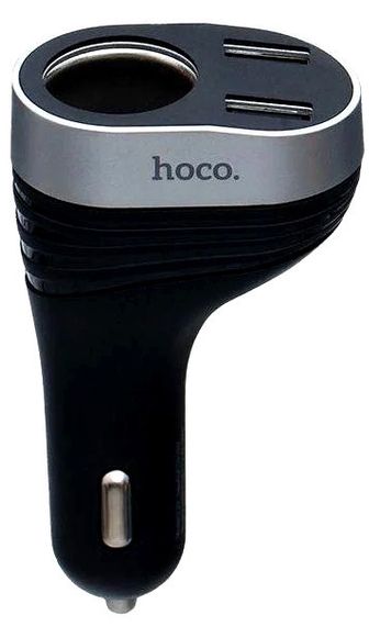 Автомобільний зарядний пристрій Hoco Z29 Regal з цифровим дисплеєм Black | Зображення 1