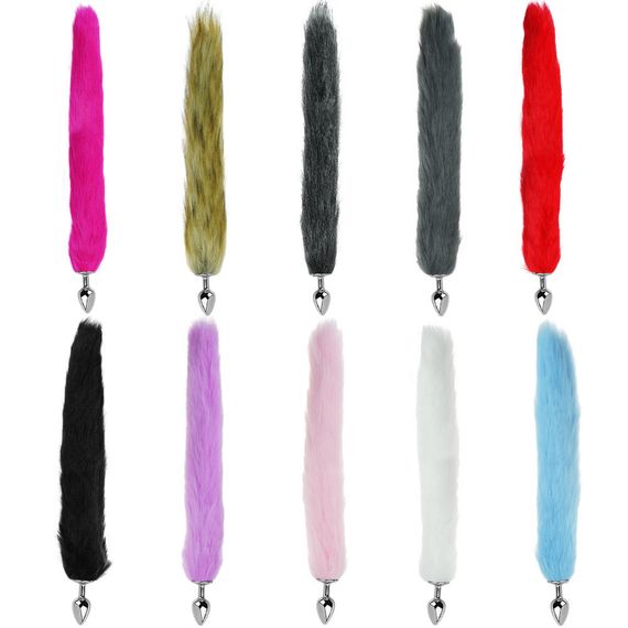 Анальна пробка з хвостом EGZO - Fox Tail Silver Plug Purple, size S Sex Aura | Зображення 3