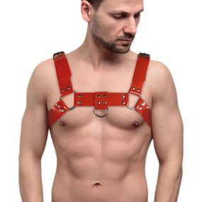 Мужская портупея на грудь Feral Feelings - Bulldog Harness Red sexstyle