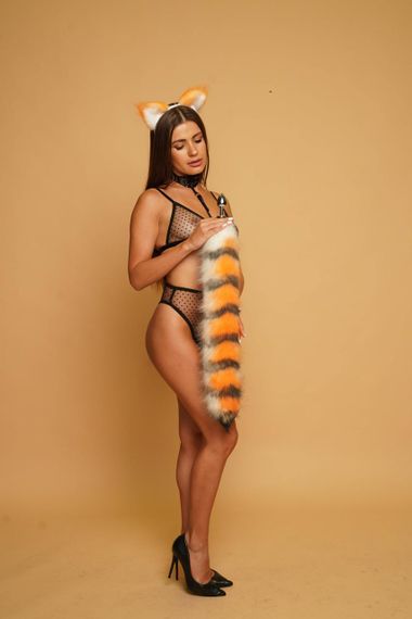 Анальний хутряний хвіст тигра без пробки, OKOVA 60 см. Sex Aura | Зображення 3