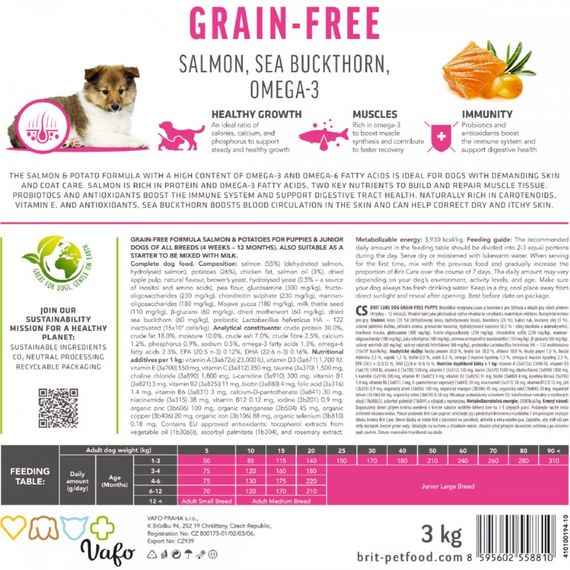 Корм сухий Brit Care Dog Grain-free Puppy для цуценят беззерновий з лососем 1 кг | Зображення 5