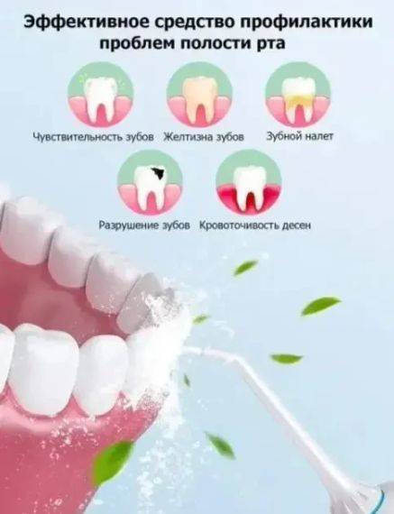 Портативный ирригатор для чистки зубов, десен и полости рта Power-floss Shining Ipx7 LY-314 | Зображення 5