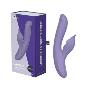 Вибратор Сhisa Kissen Captive с клиторальным отростком, фиолетовый sexstyle
