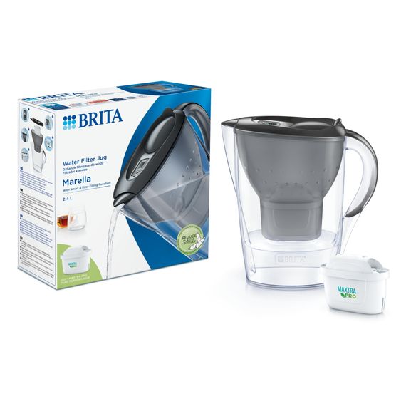 Фільтр-глечик Brita Marella Memo MXPro 2.4л (1.4л води) з фільтр-картриджем, графіт (1052794) | Зображення 5