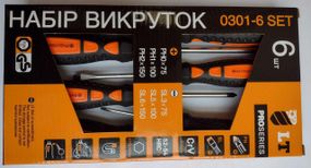 Набор отверток CrV PROSERIES 6 шт. SL3 75 мм/SL5 100 мм/SL6 150 мм/РН0 75 мм/РН1 100 мм/РН2 150 мм (22871459)