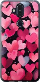 Чохол на Nokia 8.1 Сердечка 4 із силікону FCh_019918