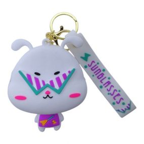 Кошелек-монетница, силиконовый, "Зайка", белый